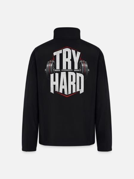 Try Hard Gym Anthem - Men’s Soft Shell Jacket - black