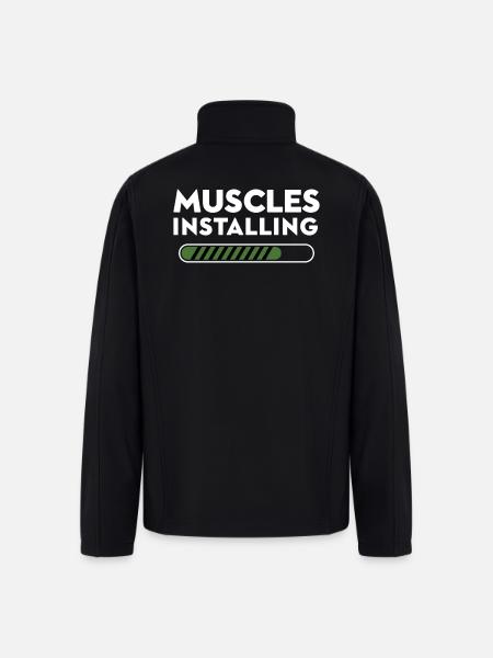 Muscles Installing Progress - Men’s Soft Shell Jacket - black