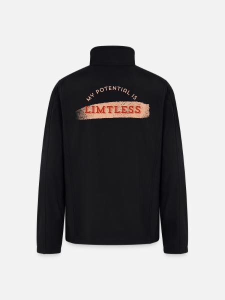 Limitless Potential Typography - Men’s Soft Shell Jacket - black