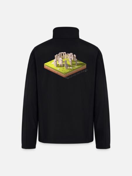 Geometric low poly Stonehendge - Men’s Soft Shell Jacket - black