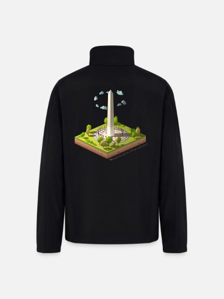 Geometric low poly Washington Monument - Men’s Soft Shell Jacket - black