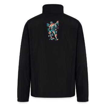 Geometric Weightlifter Poly Art - Men’s Soft Shell Jacket - black - Back