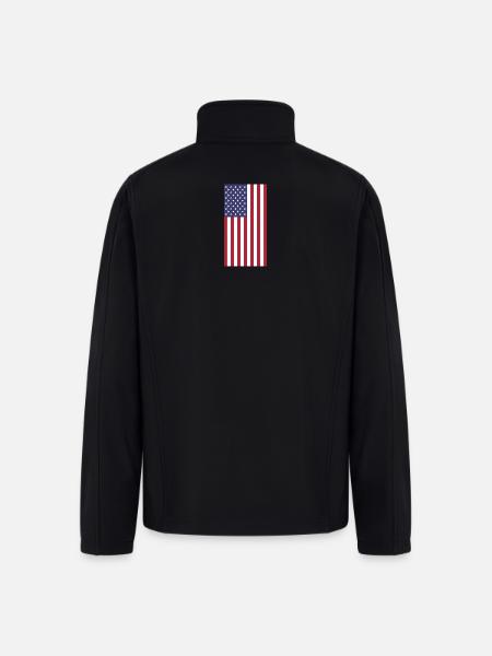 USA Flag, vertical - Men’s Soft Shell Jacket - black