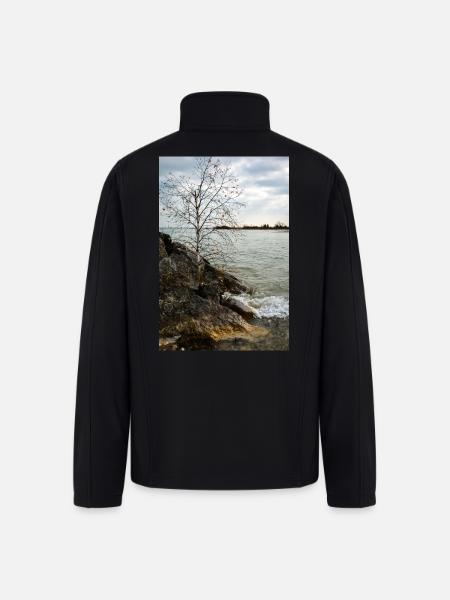 tiny tree on shore - Men’s Soft Shell Jacket - black