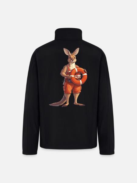 Lifeguard Kangaroo on Duty - Men’s Soft Shell Jacket - black