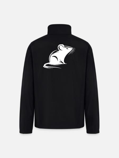 Mouse Drawing Tattoo Style - Men’s Soft Shell Jacket - black