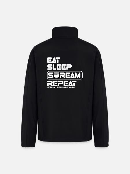 Streamer Life: Eat, Sleep, Repeat - Men’s Soft Shell Jacket - black