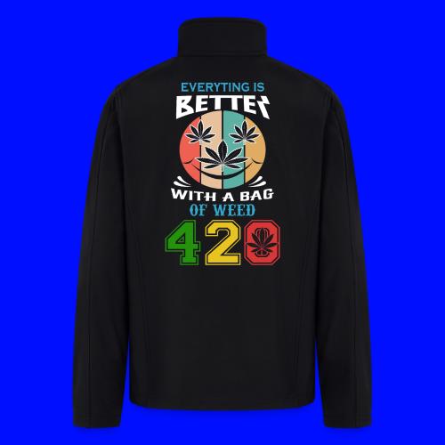 Comic 420 Better Herb Weed Marijuana Design - Men’s Soft Shell Jacket