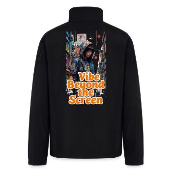 Vibe beyond the screen  - Men’s Soft Shell Jacket - black - Back