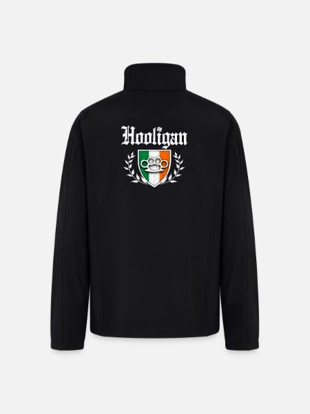 Irish Hooligan Crest vintage distressed look - Men’s Soft Shell Jacket - black