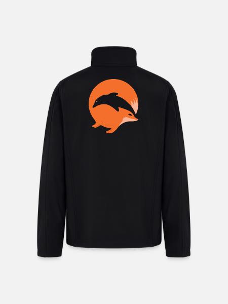 Fox or Dolphin in this fun optical illusion - Men’s Soft Shell Jacket - black