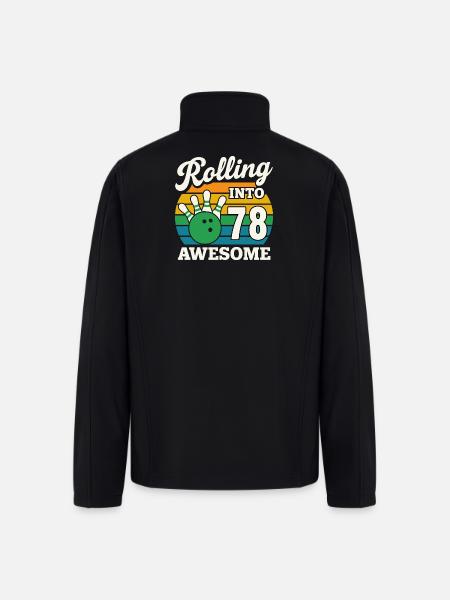 Bowling 78th Birthday Celebration Graphic - Men’s Soft Shell Jacket - black