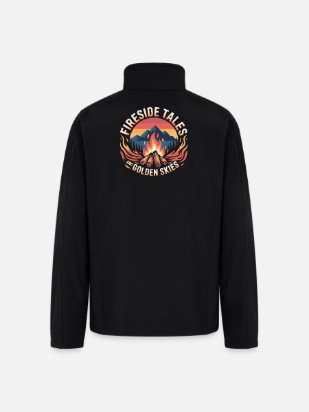 Fireside Tales And Golden Skies - Men’s Soft Shell Jacket - black