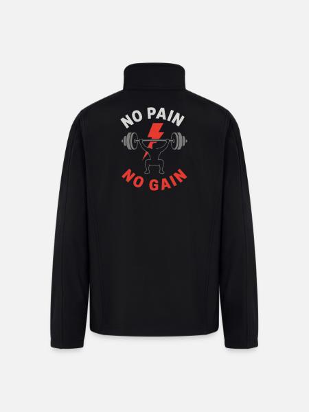 No Pain No Gain Gym - Men’s Soft Shell Jacket - black