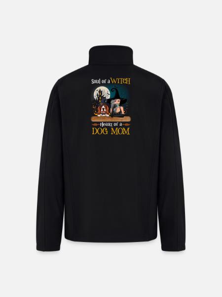 Witch Dog Mom Heart - Men’s Soft Shell Jacket - black
