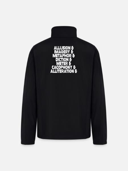 Literary Devices Typographic Poster - Men’s Soft Shell Jacket - black