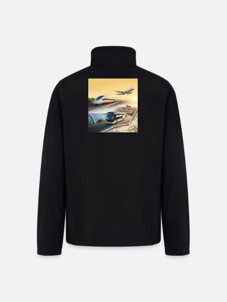 European Travel Journey Poster - Men’s Soft Shell Jacket - black