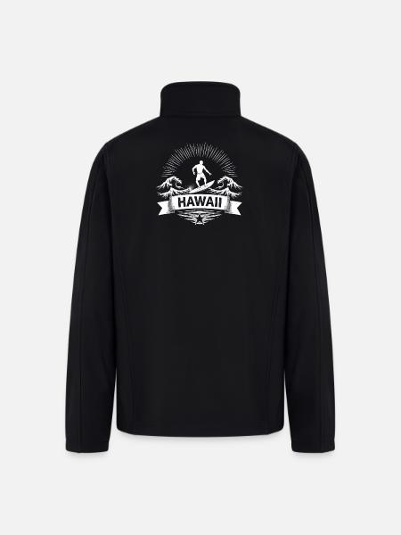 Hawaii Surf Sunburst Emblem - Men’s Soft Shell Jacket - black