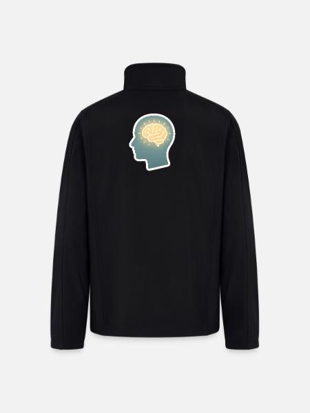 Neon Brain Glow Silhouette - Men’s Soft Shell Jacket - black