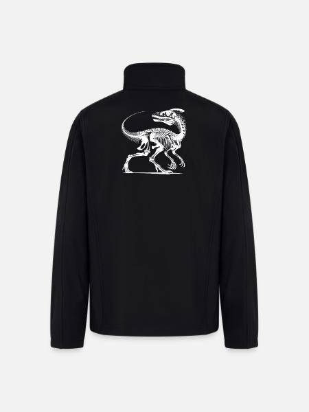 Dinosaur Raptor With Spine Bone - Men’s Soft Shell Jacket - black