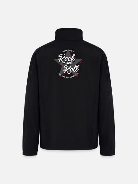 Born to Rock and Roll Star Design - Men’s Soft Shell Jacket - black