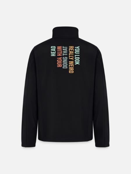 Vertical Gradient Word Art - Men’s Soft Shell Jacket - black