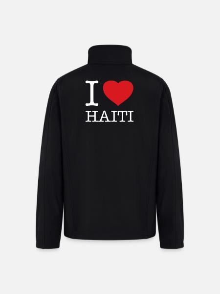 I LOVE HAITI - Men’s Soft Shell Jacket - black