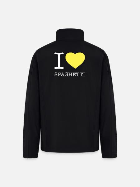 I LOVE SPAGHETTI - Men’s Soft Shell Jacket - black