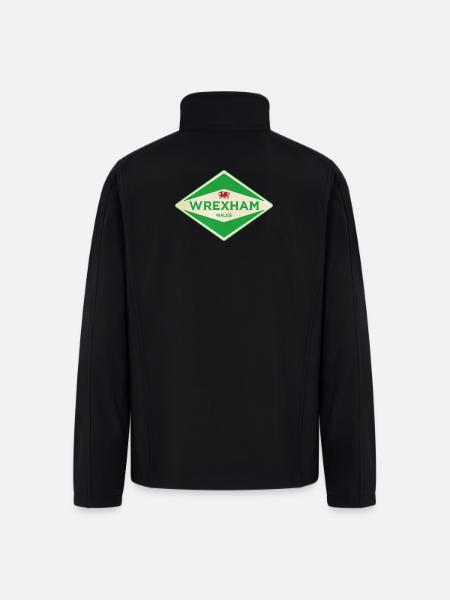 Wrexham Green Diamond Logo - Men’s Soft Shell Jacket - black