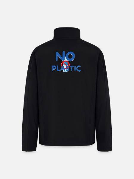 NO PLASTIC - Men’s Soft Shell Jacket - black
