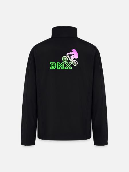 Neon BMX Rider Emblem - Men’s Soft Shell Jacket - black
