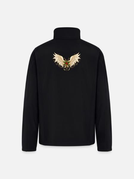 Holly Winged Halo Ornament - Men’s Soft Shell Jacket - black