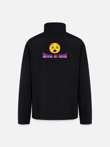Surviving, Not Thriving - Men’s Soft Shell Jacket - black