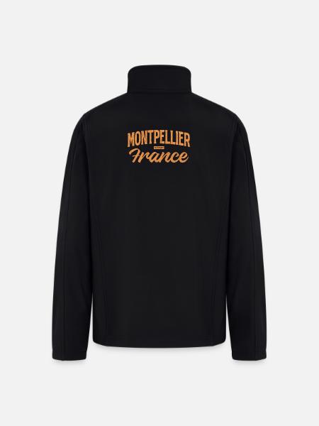 Montpellier France Retro Script - Men’s Soft Shell Jacket - black