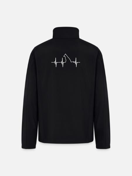 Dog ECG Heartline - Men’s Soft Shell Jacket - black