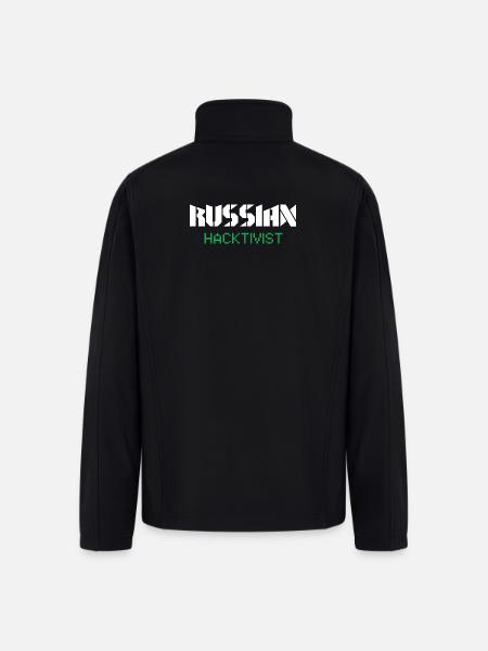 Russian Hacktivist Pixel Design - Men’s Soft Shell Jacket - black