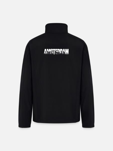 Amsterdam Holland Netherlands silhouette vacation - Men’s Soft Shell Jacket - black
