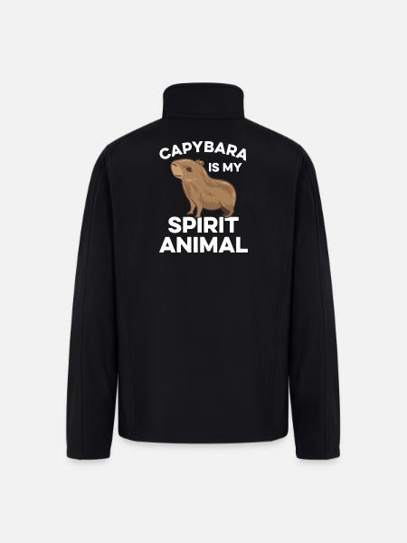 Capybara zoo animal design - Men’s Soft Shell Jacket - black