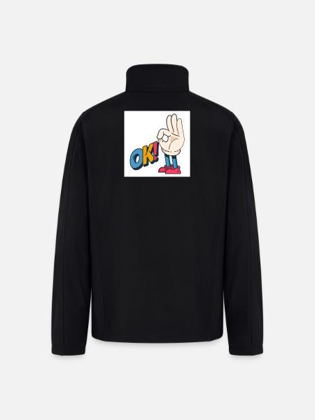 Hand Gesture OK with Bold Text - Men’s Soft Shell Jacket - black