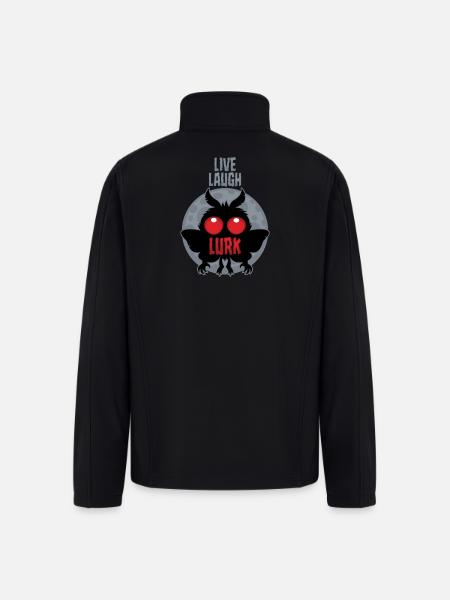 Live Laugh Lurk Mothman Cryptid - Men’s Soft Shell Jacket - black