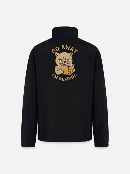 Go Away I'm Reading - Men’s Soft Shell Jacket - black