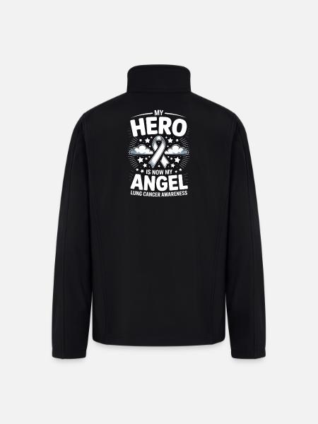 Lung Cancer Awareness Hero Design - Men’s Soft Shell Jacket - black