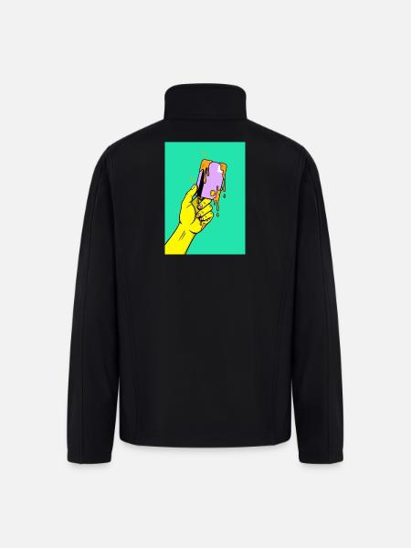 Melting Tech Pop Art Hand - Men’s Soft Shell Jacket - black
