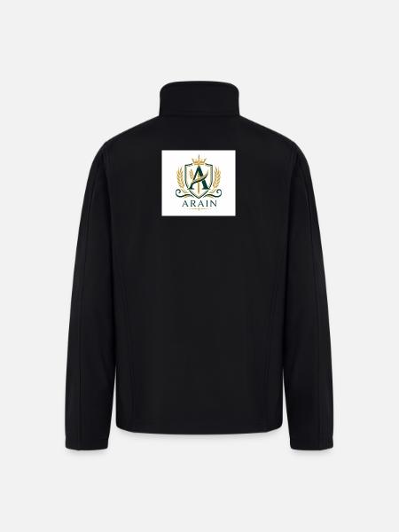 Arain Pride - Premium Punjabi Heritage Graphic - Men’s Soft Shell Jacket - black
