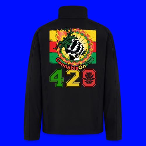 Antic 420 OnFire Herb Weed Marijuana Design - Men’s Soft Shell Jacket