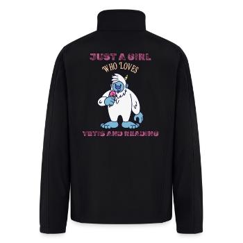 Just A Girl Who Loves Yetis and Reading - Men’s Soft Shell Jacket - black - Back