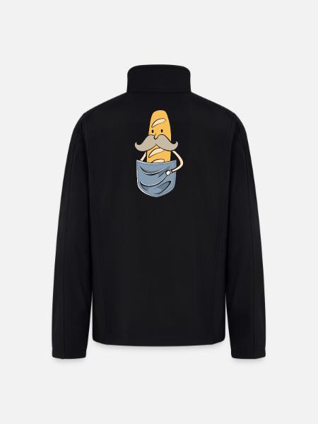 French Bread Baguette Bread Man - Men’s Soft Shell Jacket - black