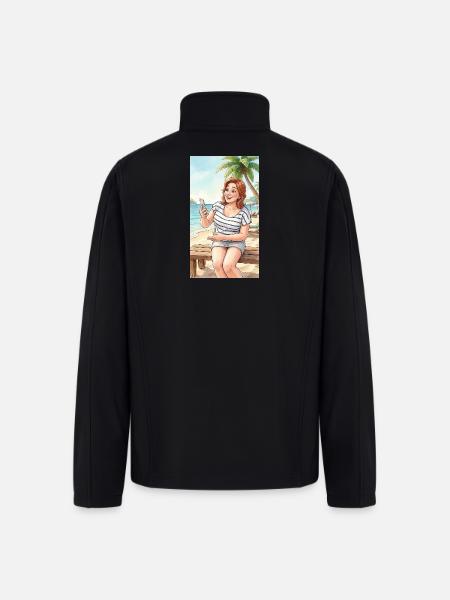 Beach Selfie Moment - Men’s Soft Shell Jacket - black