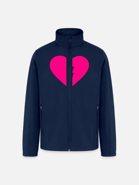 Broken Heart - Men’s Soft Shell Jacket - navy