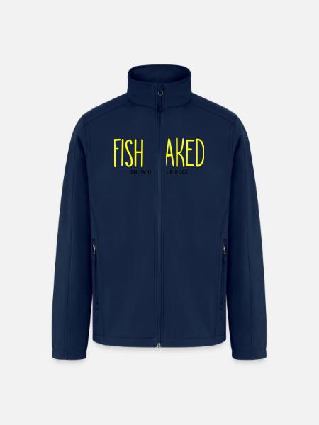 Fish Naked Show Off Your Pole - Men’s Soft Shell Jacket - navy